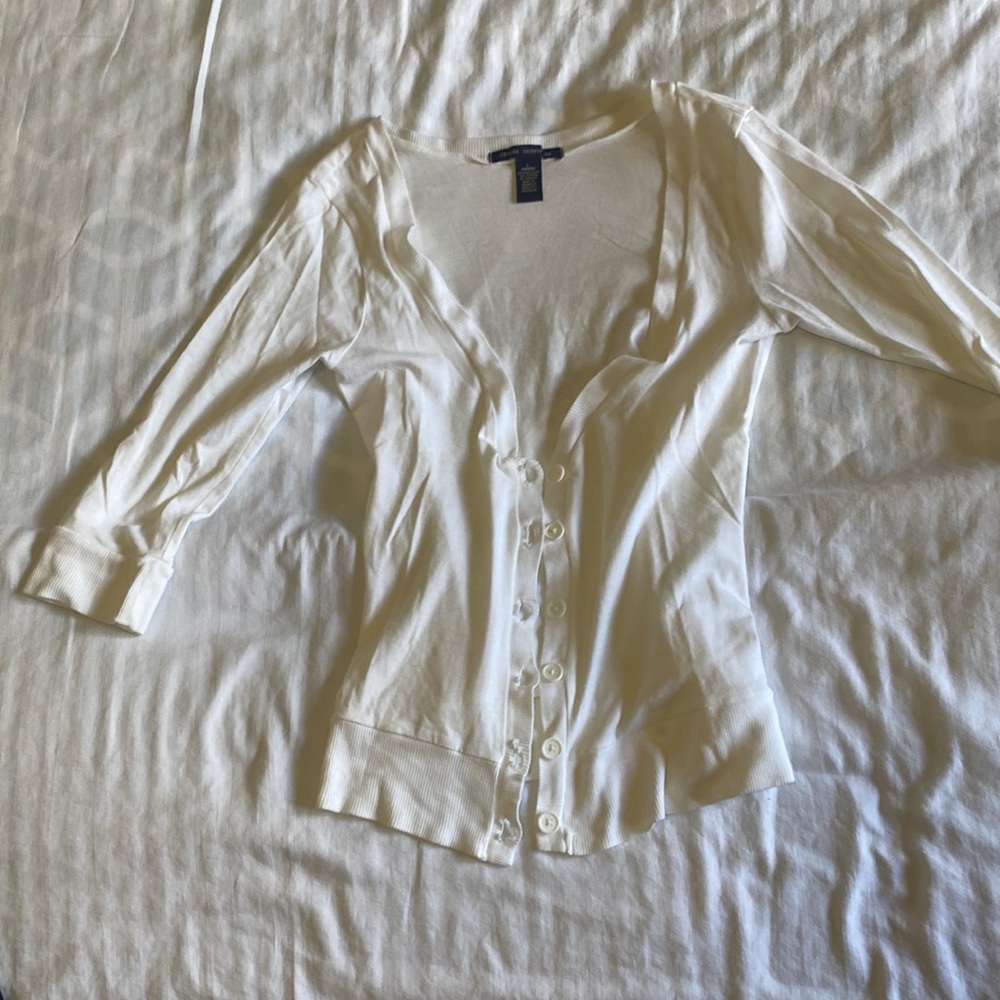 White cardigan size large